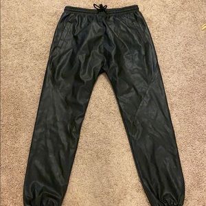American Stitch Faux Leather Joggers